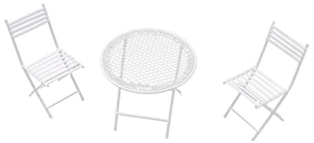 Garneck Mini-Villa-möbel-Set Mit Tisch Und Stühlen Aus Eisen Haushaltsornament Für Garten Und Außenbereich DIY Heimdekoration Exquisites Design Für Schreibtisch Oder Zuhause