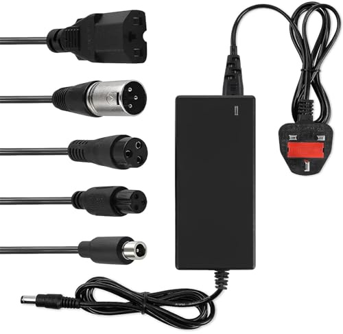 Fantasyon Electric Scooter Charger, 42V 2A Hoverboard Charge UK 3 Pin | Universal Mobility Scooter Charger with 6 Connections for Xiaomi Scooter,Electric Bike, Balance Scooter
