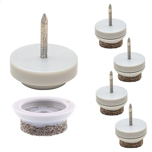 Wagner QuickClick® filtglidare, möbelglidare, stolsglidare, set om 80 för spikning, 80 x bas + glidfäste, utbytbar – ullfilt Ultrasoft Slim – diameter Ø 20 mm – Tillverkad i DE – 15419180