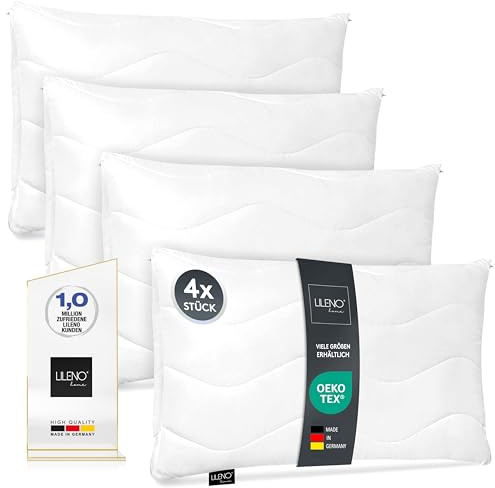 LILENO Home Set med 4 kuddfyllningar, 50 x 75 cm, med dragkedja för soffa, säng, dekorationer, tvättbar upp till 95 °C