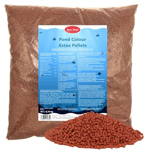 Lyra Pond® 10 L (3,7 kg) Pond Colour Astax Koi Pellets Fisch-/ Teichfutter | Für Leuchtende Farben - Proteinreiches Pelletfutter mit Astaxanthin - Artgerechtes, leicht verdauliches Teichfutter