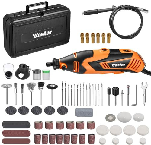 Utensile rotante Vastar, 180W strumento multifunzione con 6 velocità regolabili (8000-35000 giri/min), accessori da 212 pezzi per taglio, incisione, foratura, smerigliatura, lucidatura