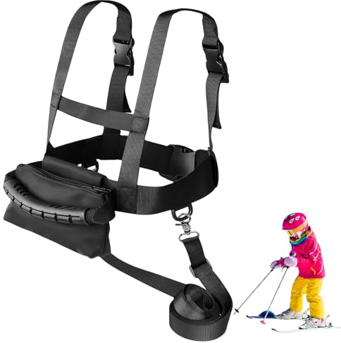 Harnais De Ski Et De Snowboard pour Enfants, Ceinture D'entraînement De Ski, Harnais D'entraînement De Ski, Sangle De Ski pour Enfant avec Sac Ceinture pour Débutants en Patinage