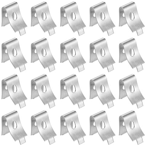 sourcing map 40 Pcs Shelf Bracket Clips, Cabinet Shelf Clips Shelving Clips, Adjustable Shelf Brackets Shelf Support Clips for Kitchen Shelving Wire Rack, Metal Alloy Silver