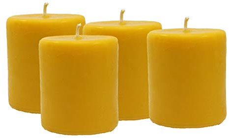 4 Stück Stumpenkerze Tischkerze 6,5 x 7,5 cm 100% Bienenwachs aus BIO Imkerei, Bienenwachskerze