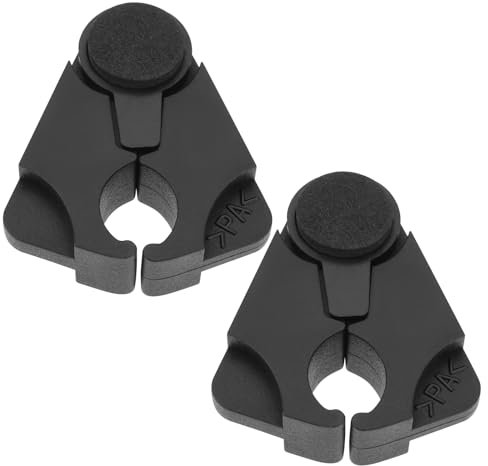 OTOTEC Gehstockhalter für Tische, schwarz, 5,2 x 4,7 cm, Höhe 2,1 cm, ideal für Rohrdurchmesser von 1,6 cm bis max. 2,5 cm, Tischklemmvorrichtungen, 2 Stück