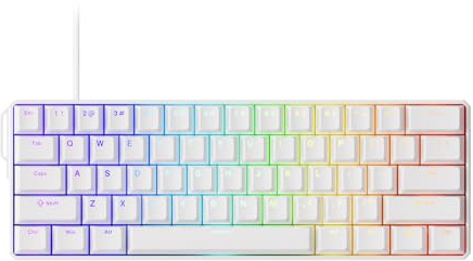 MONSGEEK FUN60 Ultra Rapid Trigger Gaming Keyboard 8k magnetisk switch TMR aluminium trådbundet tangentbord 60 % vitt glänsande magMech, bländande magnetisk strömbrytare