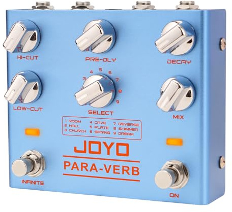 JOYO Reverb Pedal Digital Stereo Guitar Pedal with 9 Reverb Effects Infinite & Trail Functions for Electric Guitar - True Bypass (PARA-VERB R-31)