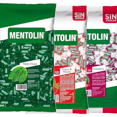 MENTOLIN PACK 3 Kg caramelos duros Menta Fresca & Fresa Menta & Arandano