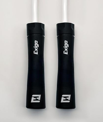 Exigo® Stealth Heavy Power Corde à sauter – 3 m de longueur réglable – Muay Thaï/Boxer/Corde à Sauter/MMA (Noir/Blanc)