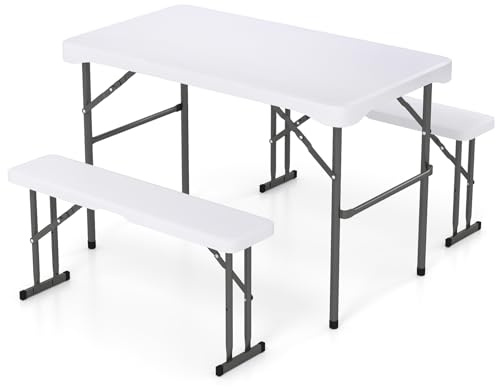 FANTASK öltält-set vikbart, 3-delat ölbordsset, litet ölbänksset, 108 cm festtält-set