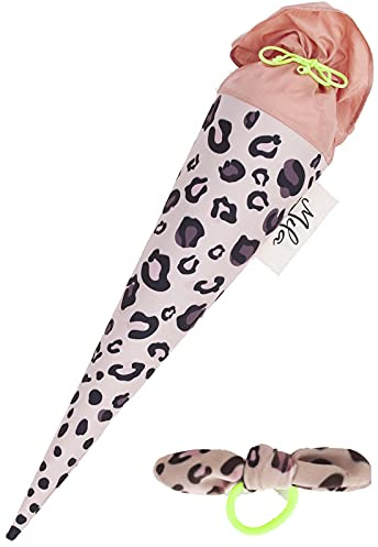 coopz Schultüte,Leo Rosa' (70 cm) mit personalisiertem Namensschild & Haargummi - Der Trendige Blickfang für selbstbewusste Schulkinder, Farbe:rosa