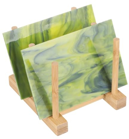 PATIKIL Transparente Buntglasplatten, 10,2 x 15,2 cm, 2 Bögen, Kunstmosaikglas, verschiedene Packungen, Fliesen für Kunsthandwerk, Kunstprojekte, Zubehör, Grün