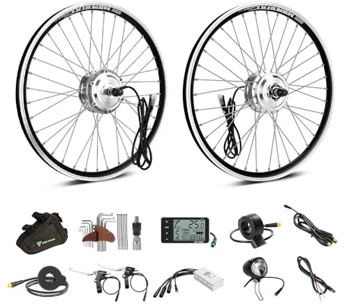 SHIMOST 27.5 inch E-Bike conversion kit 36V250W front hub motor for bicycle front wheel with Controller, LCD, PAS sensor, thumb gas