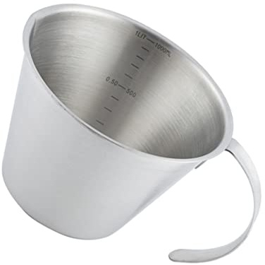 HOMOBABE Taza Medidora De Acero Inoxidable 500 Ml Escala Clara Para Laboratorio y Cocina, Resistente a Corrosión, Reutilizable Para Muestras y Líquidos