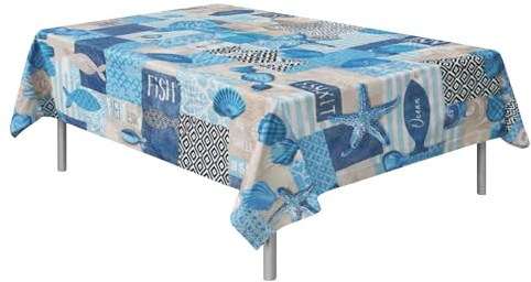 Tovaglia Cerata Rettangolare - Tovaglia Antimacchia, Impermeabile, Antigraffio | Tela Cerata Interno ed Esterno | Uso Quotidiano - Pulizia Facile - No Stiro - Design Unico | Larghezza Standard 140cm