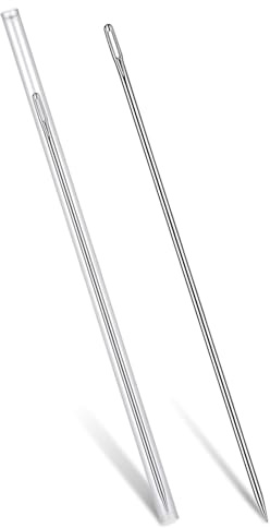 11.8 inch Zoll lange Nähnadeln mit Großem öhr Polsternadel Stumpf Webnadel mit Aufbewahrungsröhrchen zum Nähen und Basteln