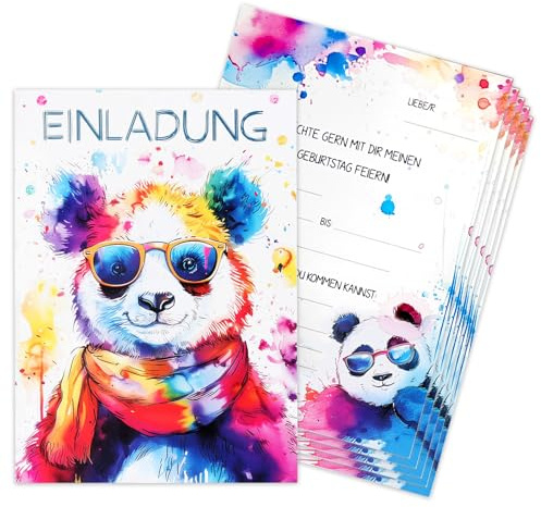 12Stk Einladungskarten Kindergeburtstag Mädchen Junge Tier Einladungskarten | Panda Einladungen Kindergeburtstag Geburtstagseinladungen Partyeinladungen Einladungen Kinder