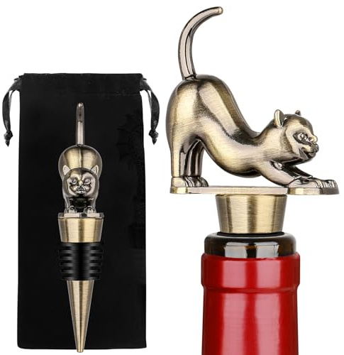 MR.BARWARE Katze Weinflaschenverschluss, Perfektes Geschenke für Katzenliebhaber, Niedlich Katzen Geschenke Geburtstagsgeschenke, Weihnachtsgeschenke für Katzenliebhaber Frauen Männer