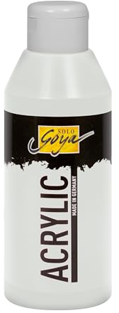 KREUL 84227 - Solo Goya Acrylic silber, 250 ml Flasche, cremige vielseitig einsetzbare Acrylfarbe in Studienqualität, auf Wasserbasis, schnell und matt trocknend, gut deckend, wasserfest