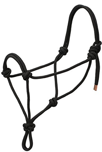 Weaver Leather 35-7799-R1 Diamond Braid Rope Halter, Black, Average Horse