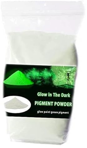 Procart Im Dunkeln leuchtendes Pigmentpulver | phosphoreszierendes wasserbasiertes Pigment für Farben | Keramik | Kunststoff und mehr | (Grün) 100g |