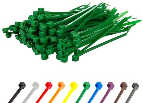 Gocableties Bridas de nailon verdes para cables, 150 x 3,6 mm, 100 piezas | Bridas de nailon para cables, resistentes a los rayos UV, ideales para organizar y sujetar cables