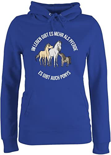 Pullover Damen Hoodie Frauen - Im Leben gibt es mehr als Pferde - XXL - Royalblau - pferdepullover reitoberteil pferdeliebhaber pony pulli reiterzubehör pferdepulloverdamen sprüche pferd pullis