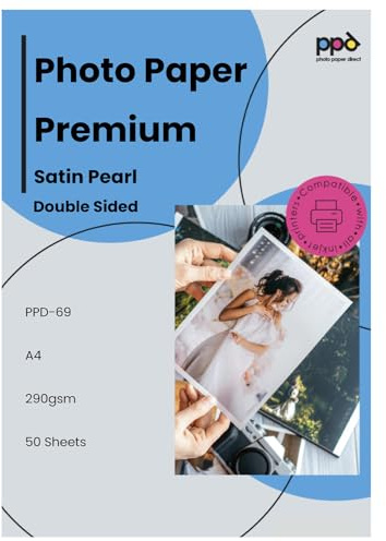 PPD 50xA4 Inkjet Premium Plus Fotopapier Satin 290g Beidseitig Bedruckbar Wasserfest PPD-69-50