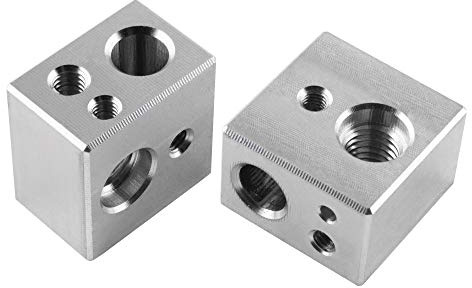 kweiny MK10 Heater Block 2 Pack for 3D Printer Hotend Fit M3 and M4 Thermistor