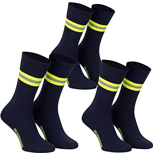 PACOTEX Heldensocken marineblau gelb-silber-gelb - Paar - für Helden des Alltags bei Feuerwehr Rettungsdienst und Hilfsorganisationen