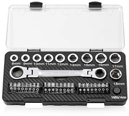 SPEEDWOX Steckschlüssel-Set, metrisch, 6-teilig, Doppelbox-Ende, Ratschenschlüssel