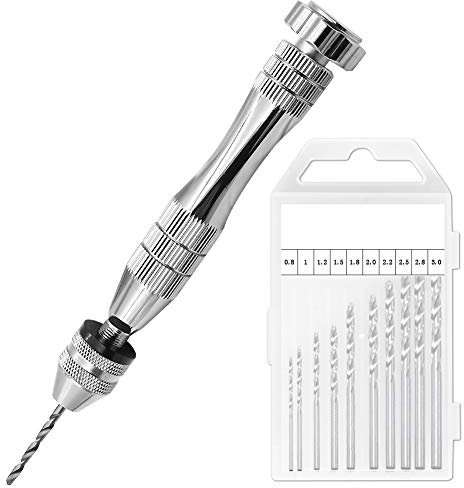 Lhedon Handbohrer Set,Spiralbohrer Bits (0.8-3mm),Handbohrer Werkzeuge Mini Twist Drill Bits,Mini Twist Drill Bits Set Holz für Schmuck,Kunststoff usw,Hand Drill, Jewellery,Model Making, DIY Drilling