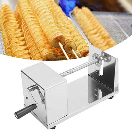 Asixxsix Affettatrice di Patate ritorta, taglierina di Patate in Acciaio Inox Cutter Manuale a Spirale vegetale Patatine Fritte cetrioli Carote affettatrice per casa Hotel Ristorante