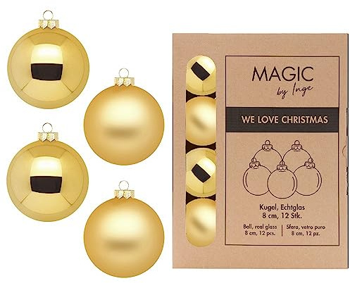 Kugel Inkagold - WE Love Christmas - Magic by Inge - 12 Stück / 8cm