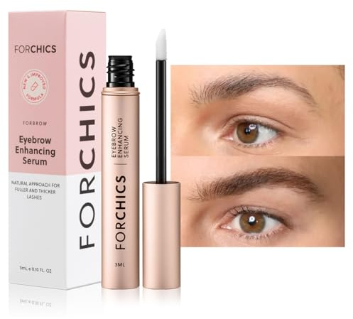 ForChics Eyebrow Serum – Sparse to Full Brows in 2 Weeks – Prostaglandin-Free and Hormone-Free Formula – Peptides + Biotin + Natural Extracts – Vegan and Cruelty-Free – 3ml