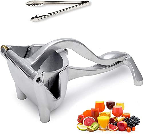 GYYJW Spremiagrumi manuale in lega di alluminio con pinze alimentari spremiagrumi per l'estrazione di succhi sani, cocktail e cottura-rapida stampa, design facile da tenere
