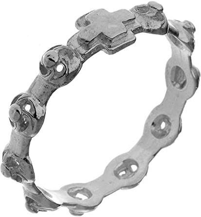 Rosenkranz Ring dekoriert Silber 925, 19.5 mm (0.77 inc.) - DE 61