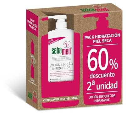 Sebamed Pack Duplo Loción Enriquecida Hidratante para Pieles Secas Sensibles 2 x 750 ml, Paga 40% por el Segundo Producto