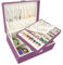 Homeanda Jewellery boxes 2 layer jewellery box Leather jewellery boxes for Women Girls Teens Jewelry organizer box Jewelry Storage box with lock (UG-Purple)