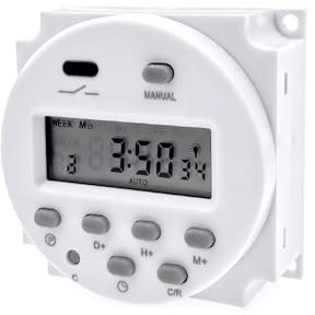 JZK Temporizador de alimentación Digital LCD programable, Entrada de relé, Salida de 12 V CC, 200 V CA-250 V CA, 16 amperios, Temporizador de un Solo Polo CN101A