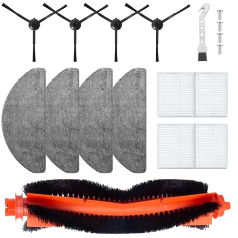 Jegehoyo Zubehör Set für Honiture V8 Pro, für Lubluelu L20 Roboter Staubsauger Teile, 1 Rollbürsten + 4 Wischtucher + 4 Hepa-Filter + 4 Seitenbürste + 1 Reinigungsbürste