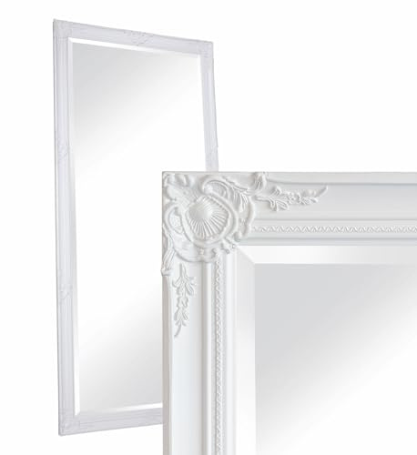 dasmöbelwerk Wandspiegel Barock Weiß 180x80 cm XL Spiegel Antik-Stil Ganzkörperspiegel