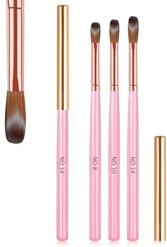 LEDSUUEI 3 Piezas Pincel Acrílico Kolinsky Para Uñas - Especialmente Diseñado Para Polvo Acrílico