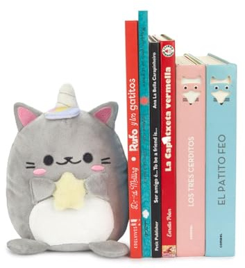 Balvi Buchstützen Kawaii Starry Farbe Grau Einhornkatze mit Stern Polyester