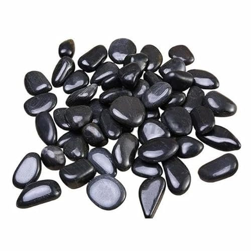 Pierres décoratives, 2-3 cm, couleurs naturelles variées - Pierres pour pots de fleurs, vases, aménagement paysager, aquariums, étangs, décoration de la maison - centres de table (noir, 2 kg)