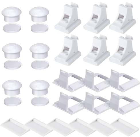 Cerraduras magnéticas de armario para niños, paquete de 12 + 3 llaves + 3 soportes, cerraduras magnéticas de seguridad para niños y bebés, cerraduras magnéticas de fácil instalación para armarios de