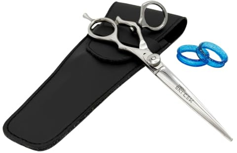 MED.INS Forbici per Capelli Professionali con Anello Girevole e Vite Regolabile - Impugnatura Ergonomica con Anelli Removibili - Forbici da Taglio in Acciaio Inox, 6 Pollici