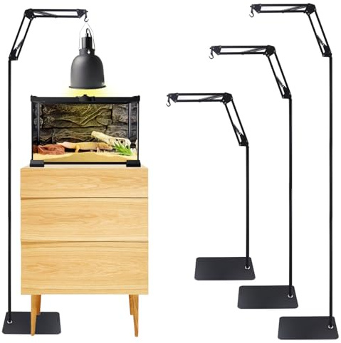 NANEEZOO Supporto per lampada ad alta rettilineo – Supporto per lampada rettangolare grande regolabile 70 – 150 cm metallo lampada da pavimento gancio per tartarughe acquari pulcini e piante