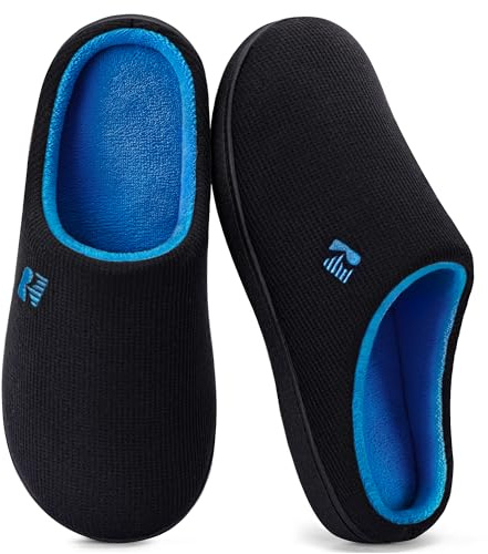 RockDove Men's Original Two-Tone Memory Foam Slipper | Slip-on, Breathable, Indoor/Outdoor Sole, Non-Slip, Machine Washable, Lightweight, Open Back, Gift-Ready